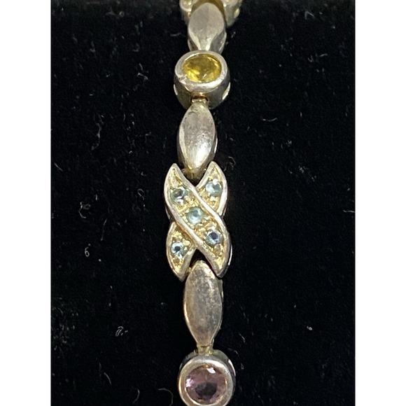 Argento Sterling Silver 925 Watch With Multicolor Crystals With New Battery